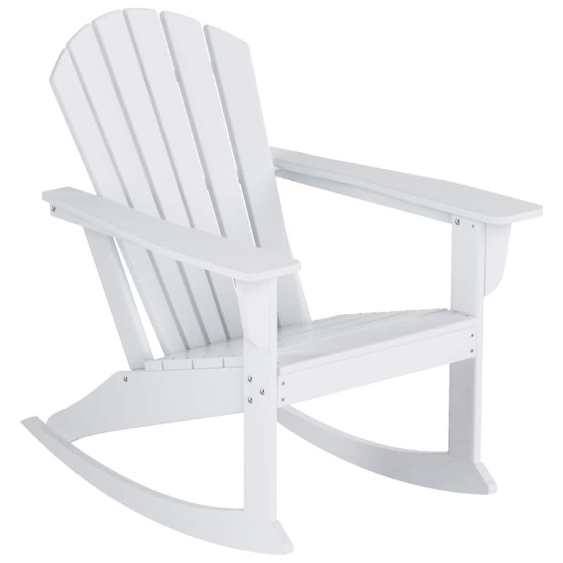 Laguna Hdpe All Weather Outdoor Patio Rocking Chair - White