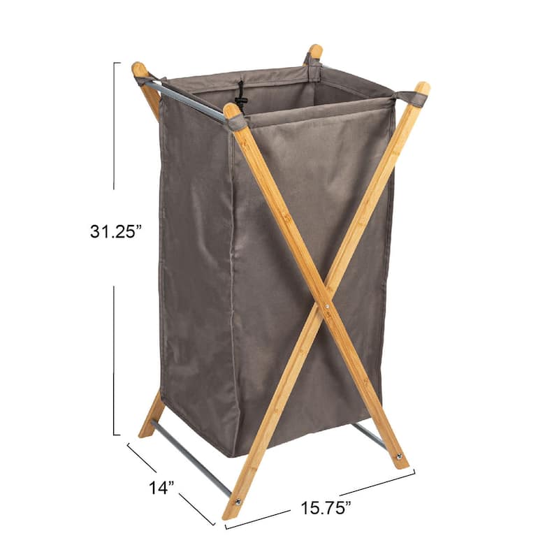 Household Essentials X-Frame Bamboo Hamper