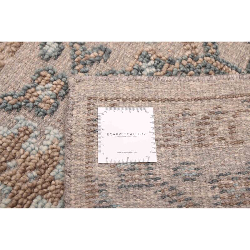 ECARPETGALLERY Hand-knotted Tangier Taupe Wool Rug - 5'6 x 7'6