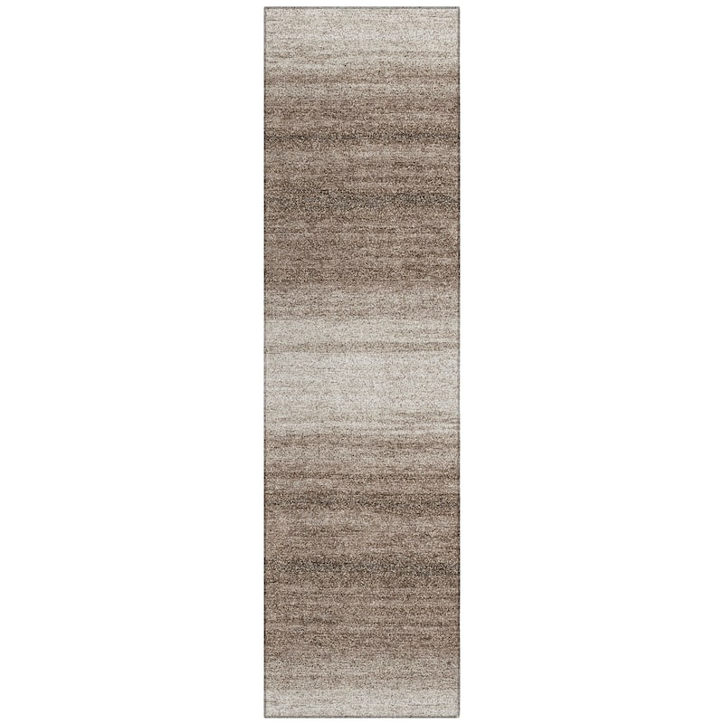 Machine Washable Indoor/ Outdoor Ombre Stripe Chantille Rug