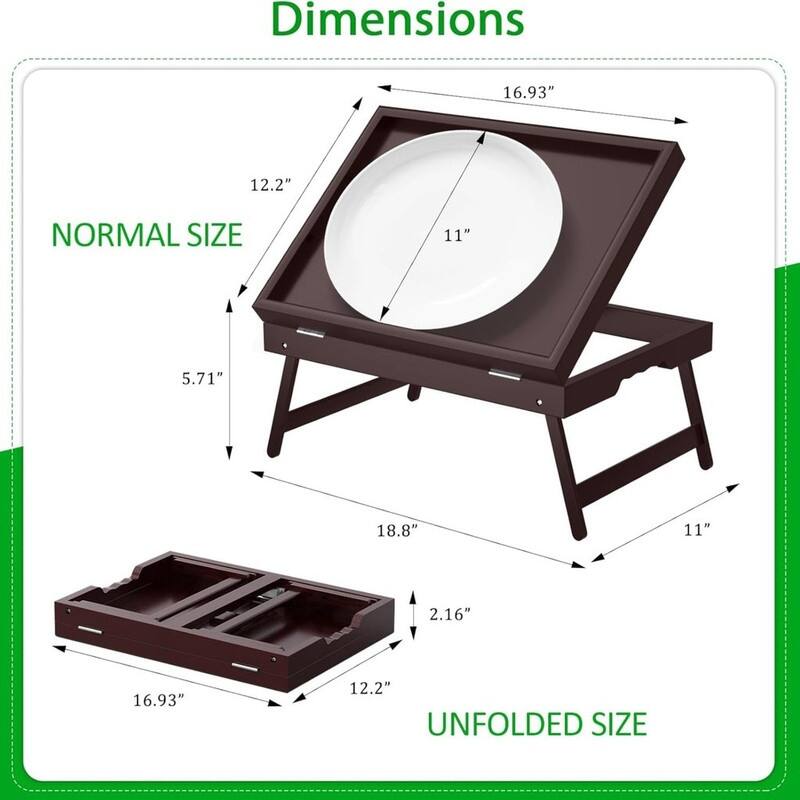 Bed Tray Table with Folding Legs