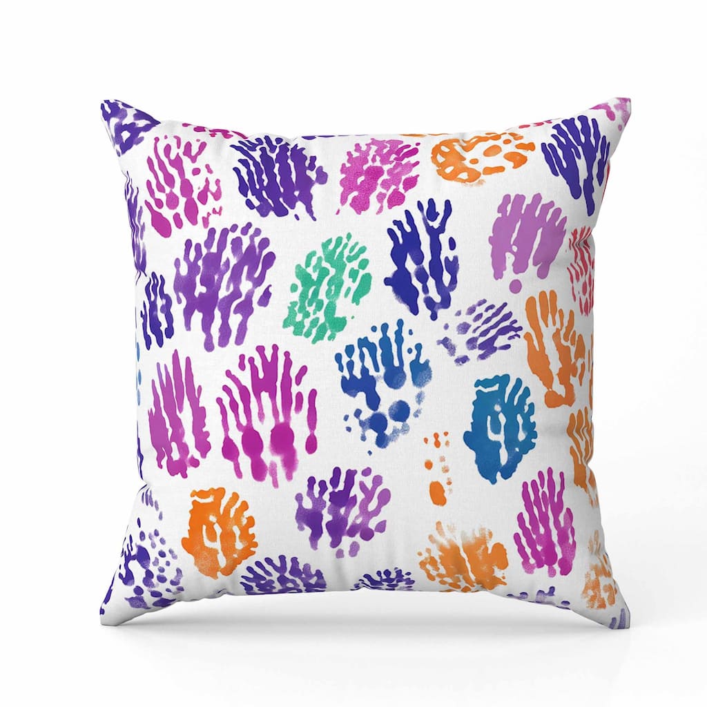 Artful Strokes Indoor/Outdoor Reversible Throw Pillow Orange and Blue