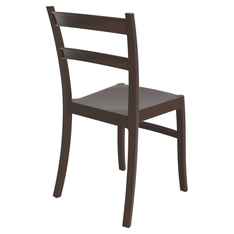 33.5" Brown Solid Patio Dining Armless Chair