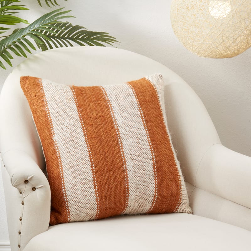 Shabby Chic Stripe Throw Pillow