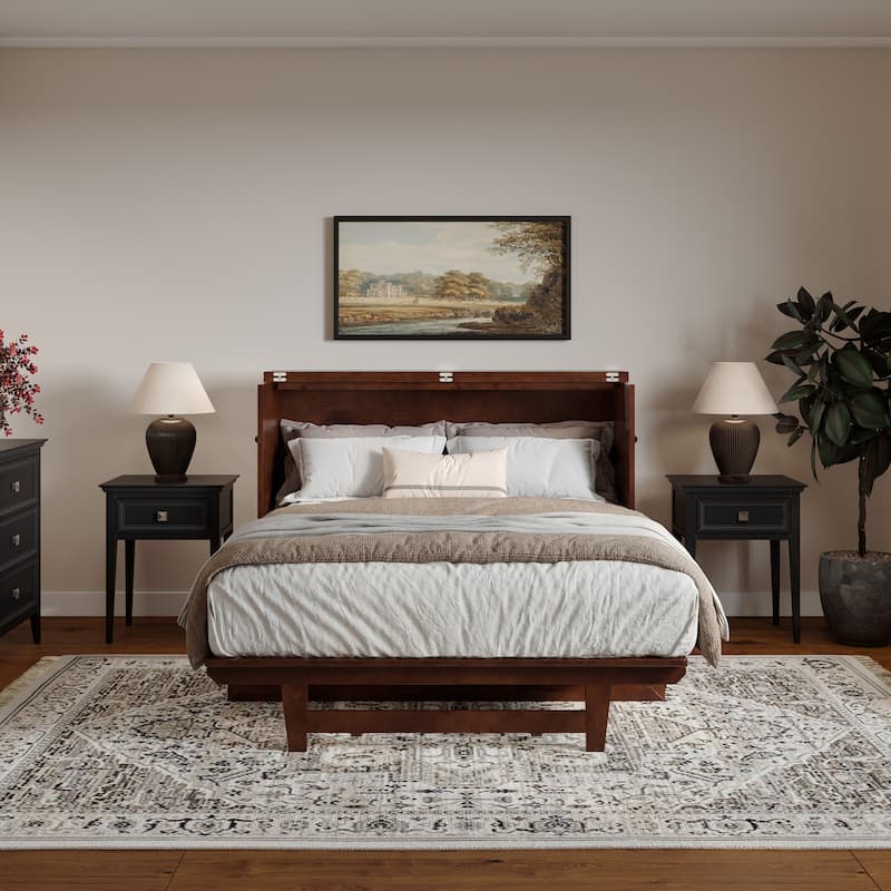 Santa Fe Murphy Bed Chest with Mattress and Built-in Charger
