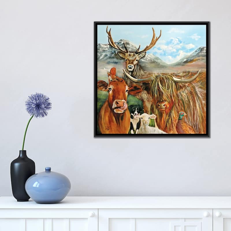 iCanvas "Scottish Locals" by Gordon Bruce Framed Canvas Print