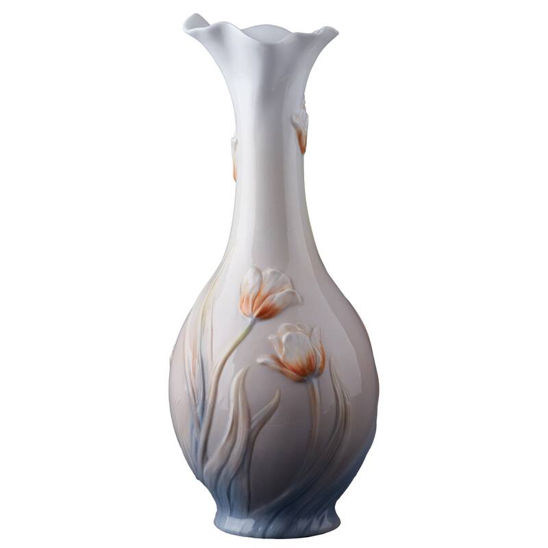 Charis 10.43" height Tulip Vase multicolor Fine Porcelain