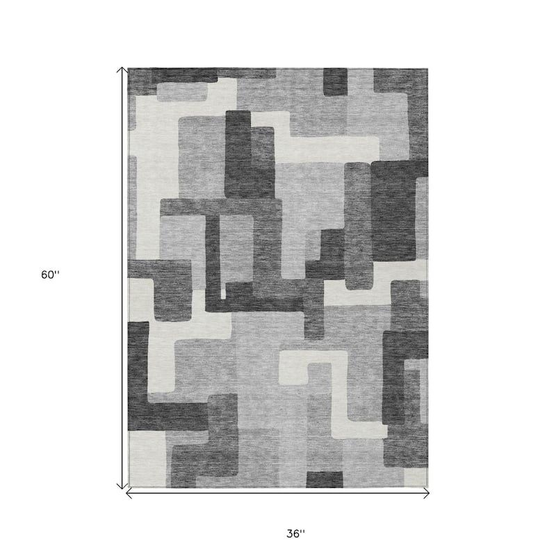 HomeRoots Abstract Transitional Rectangle Outdoor Rug