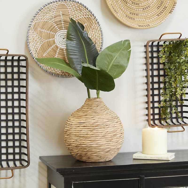 Seagrass Handmade Woven Decorative Vase - Brown - Roche River Decor
