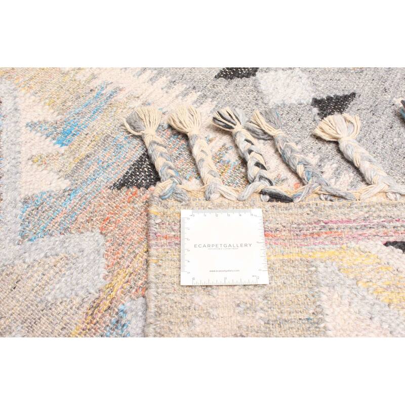 ECARPETGALLERY Flat-Weave Ankara FW Grey Wool Kilim - 5'2 x 7'8