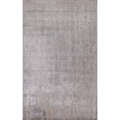 Distressed Look Abstract Area Rug Hand-knotted Carpet - 5'7" x 8'5"