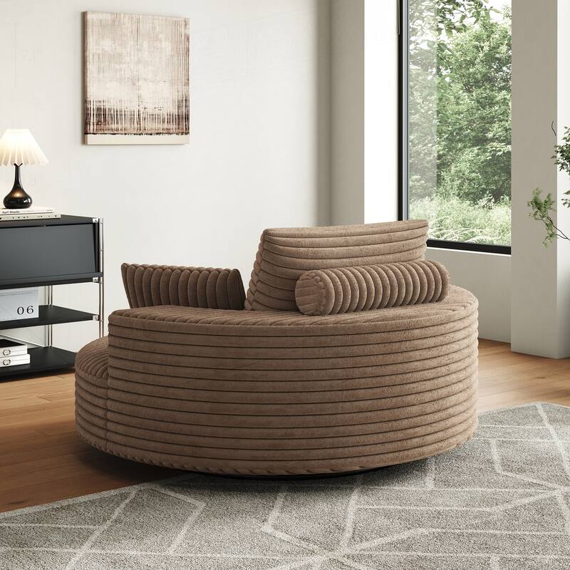 Comfortable Corduroy Foam Swivel Chair for Various Rooms, Enhancing Relaxation