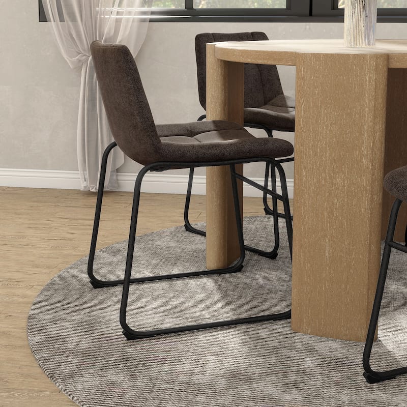 Furniture of America Eamon Modern Chenille Padded Dining Chairs (Set of 2)