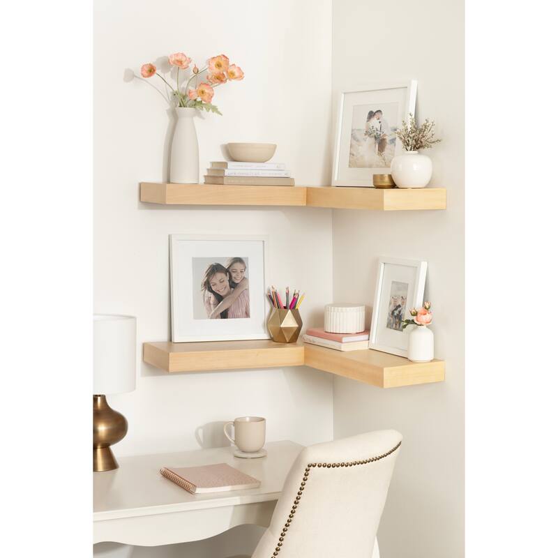 Kate and Laurel Havlock Wood Shelf Set