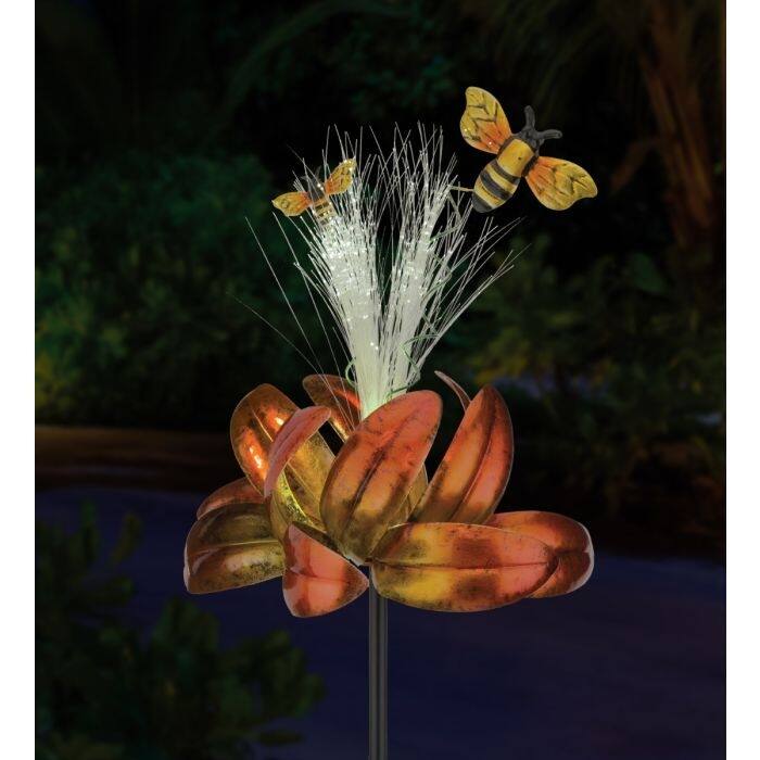 Sparkle Solar Spinner Stake - Bee