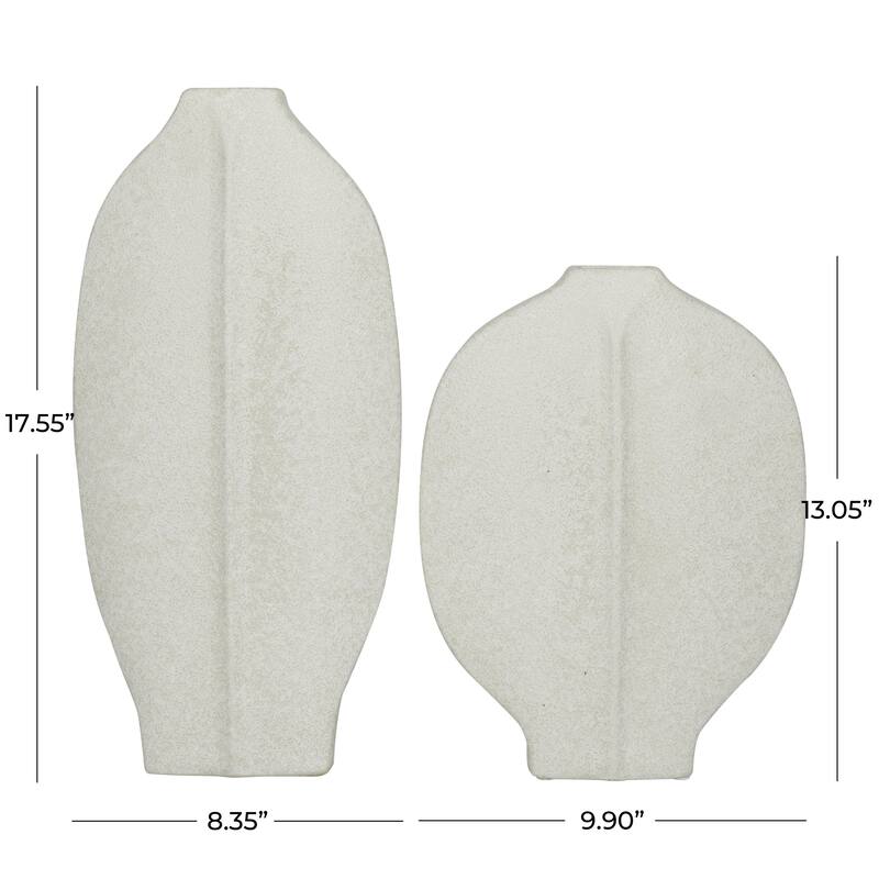 Ceramic Textured Decorative Vase - Set of 2 White or Black - CosmoLiving by Cosmopolitan