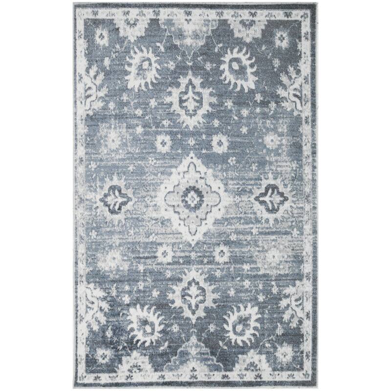 Nourison Astra Machine Washable Indoor only Persian Area Rug - 3' 3" x 5' - Denim - Rectangle