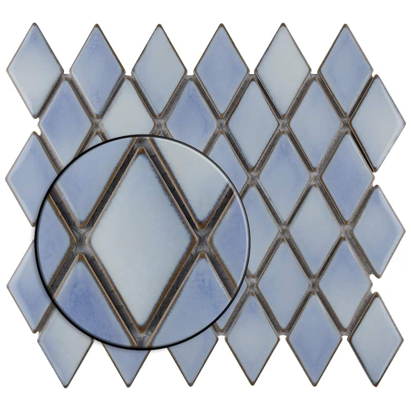 Merola Tile Hudson Kite Frost Blue 10-1/8" x 11-3/4" Porcelain Floor and Wall Tile