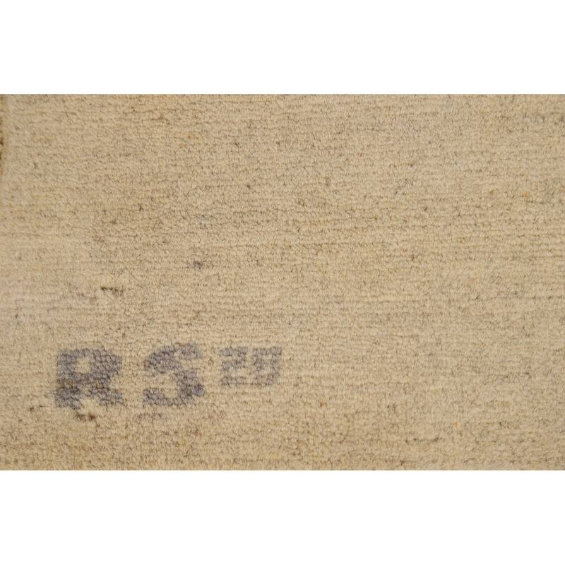 Gabbeh Modern Foyer Rug Accent Beige Hand-Knotted Wool Carpet - 2'7"x 4'0"