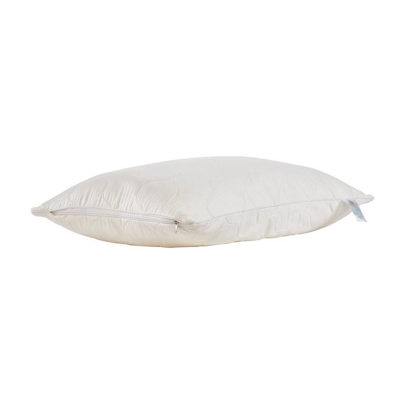 HomeRoots Cotton Latex Foam And Wool Hypoallergenic Queen Size Bed Pillow - Ivory
