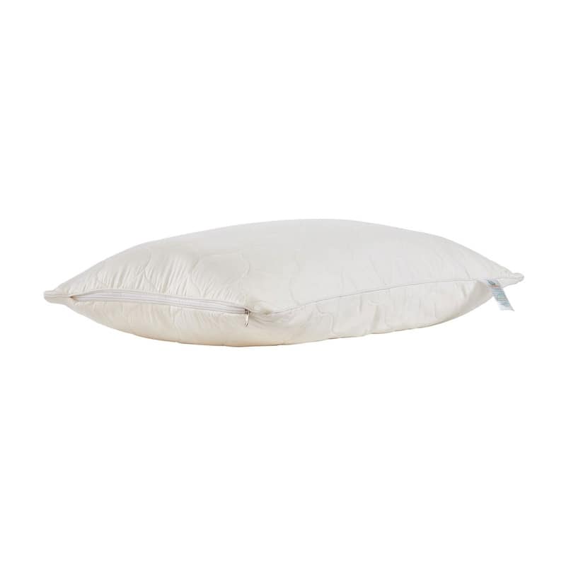 HomeRoots Cotton Latex Foam And Wool Hypoallergenic Standard Size Bed Pillow - Ivory