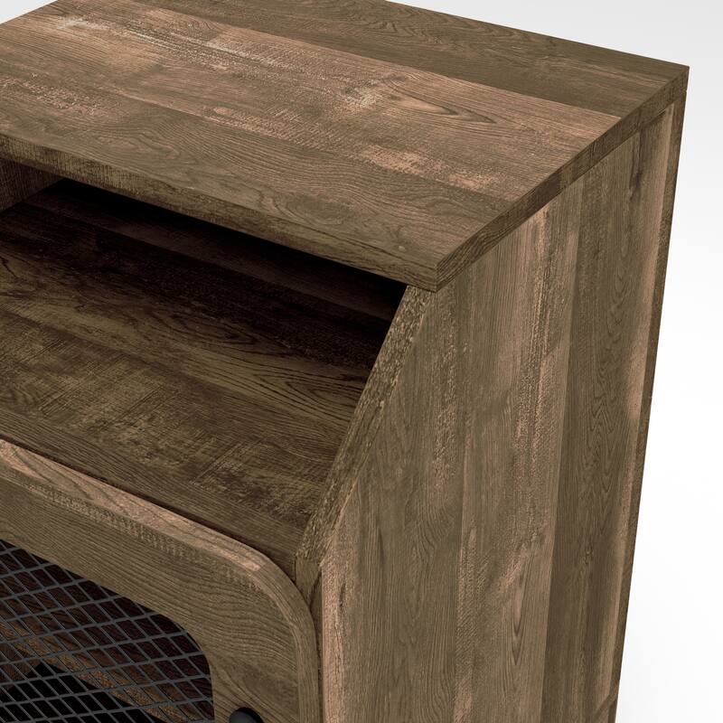 DH BASIC Rustic Oak 16-inch 3-Shelf End Table by Denhour