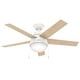 preview thumbnail 3 of 19, Hunter 46" Anslee Ceiling Fan with LED Light Kit and Pull Chain - Transitional, Contemporary