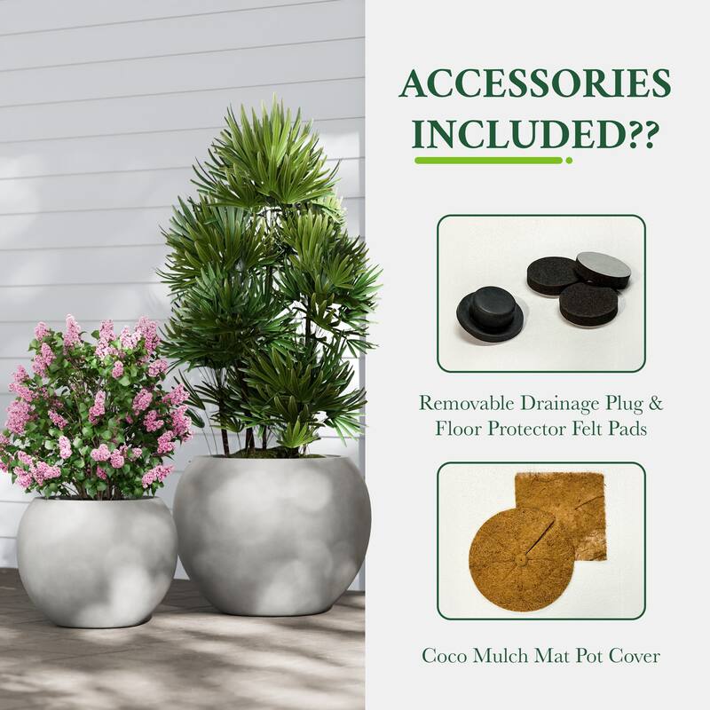 DTY Signature Mount Sherman 1-Piece Fiberstone Planter for Indoor/Outdoor