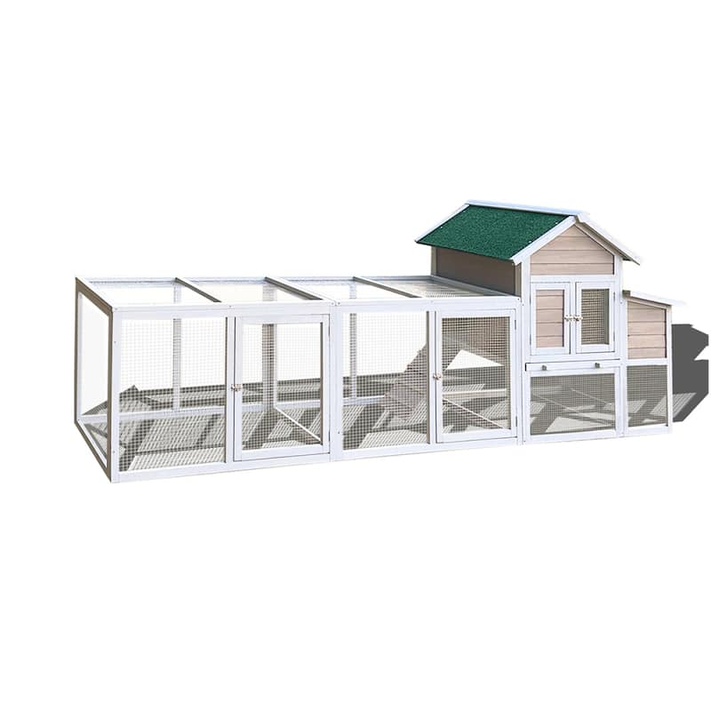 122" Large Wood Chicken Coop Hen House with Nesting Box