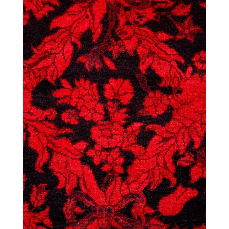 Overton Hand Knotted Wool Vintage Inspired Modern Contemporary Overdyed Red Runner Rug - 2' 6" x 12' 0"