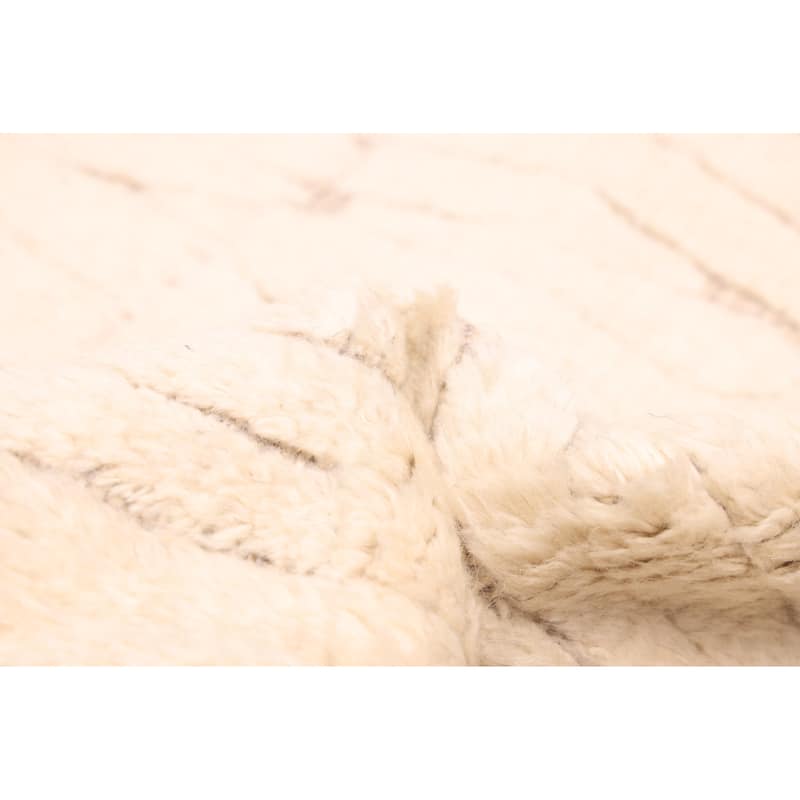 ECARPETGALLERY Hand-knotted Looma Cream Wool Rug - 8'0 x 10'1