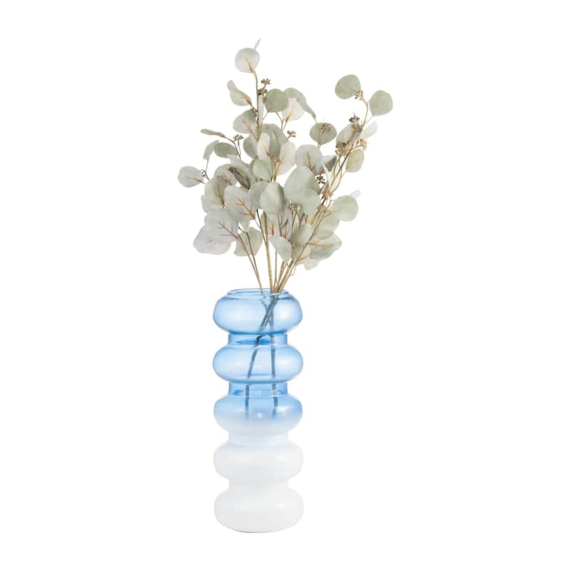 Sagebrook Home Glass Vase with Bold Bubble Design, Coastal Style