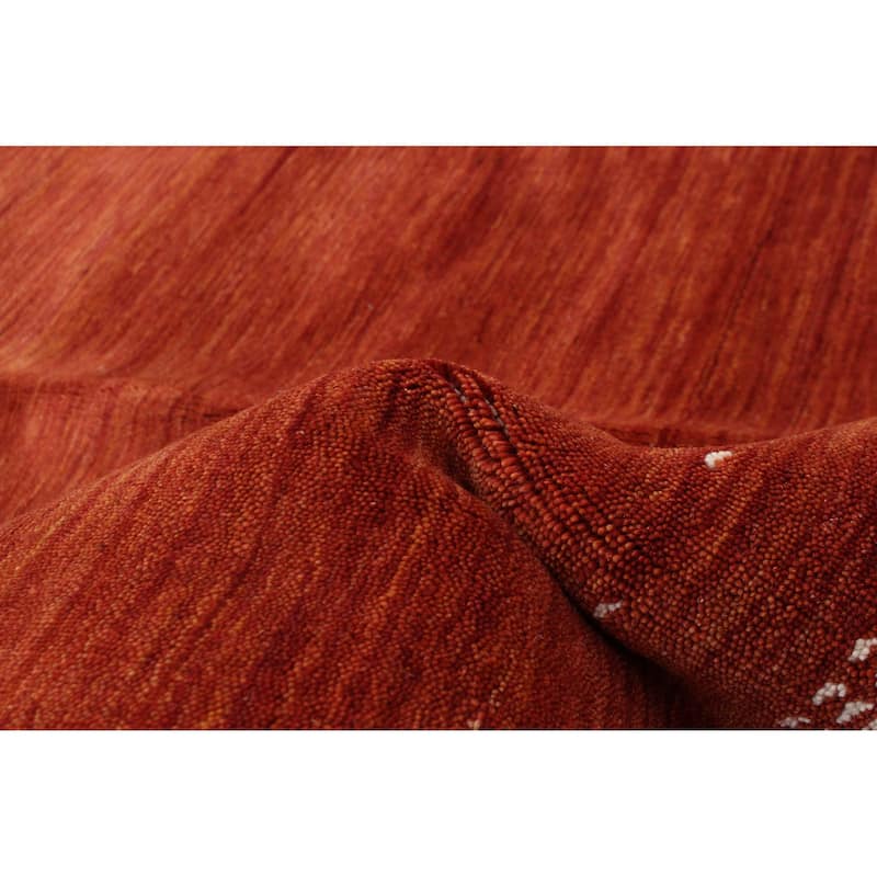 ECARPETGALLERY Hand Loomed Kashkuli Gabbeh Dark Copper Wool Rug - 8'0 x 9'10