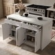 preview thumbnail 25 of 40, Kitchen Island with Storage Cabinet, White Kitchen Island Table with Drawers & Shelves Pantry