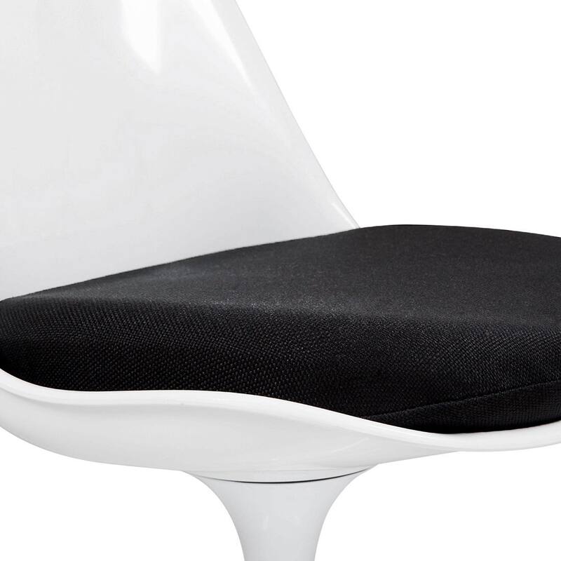 Tulip White Armless Dining Chair With Black Seat (Set of 4) - H31.5 (SH17.5)x W19x D21.5