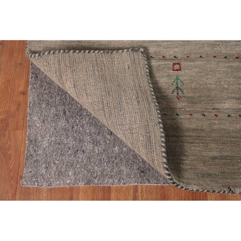 Tribal Gabbeh Indian Area Rug Hand-Knotted Wool Carpet - 7'10"x 9'10"