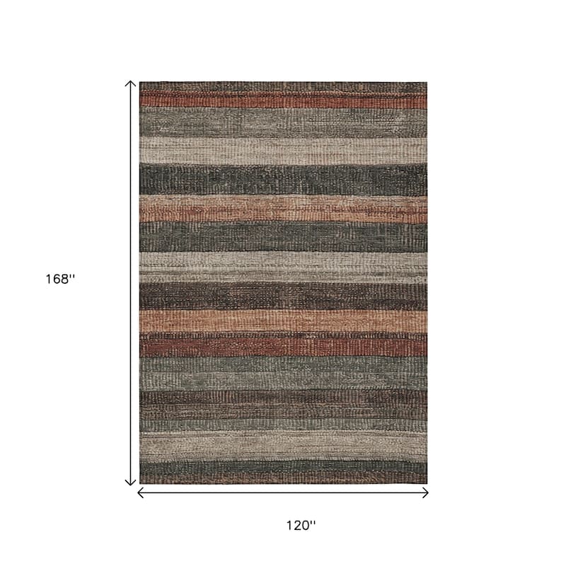 HomeRoots Striped Transitional Rectangle Outdoor Rug