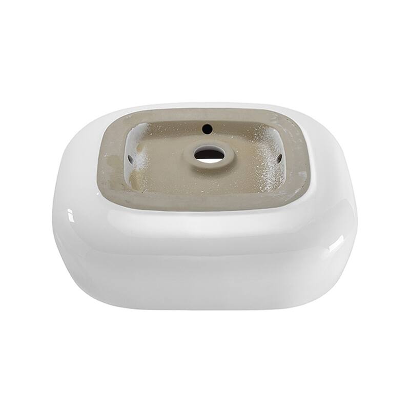 Montparnasse 18 Square Ceramic Vessel Sink - 17.7" x 15.75" 5.7"
