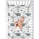preview thumbnail 4 of 3, Sweet Jojo Designs Bear Mountain Slate Blue Boy 2 Pack Fitted Crib Sheets Black and White Watercolor Woodland Forest Animal