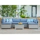 preview thumbnail 11 of 18, COSIEST 7-Piece Outdoor Sectional Wicker Sofa With Pillows, Coffee Table - N/A GreyWicker+HeritageCushion