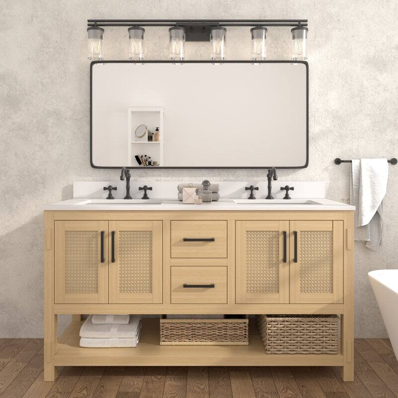 Acroma - 60'' Double Bathroom Vanity With Stone Top