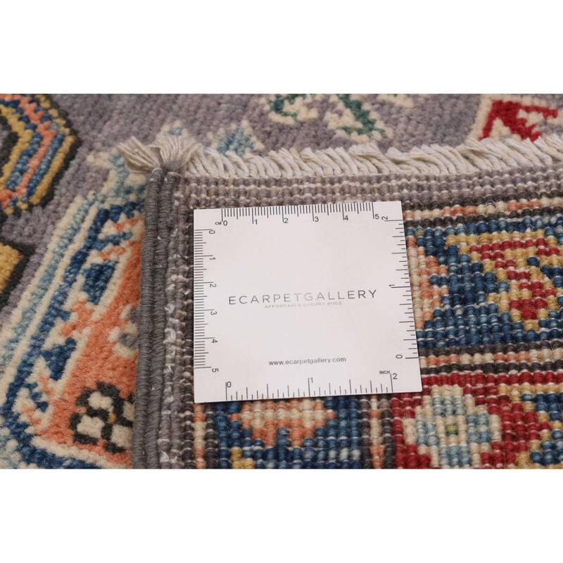 ECARPETGALLERY Hand-knotted Uzbek Ghazni Grey Wool Rug - 5'0 x 7'3