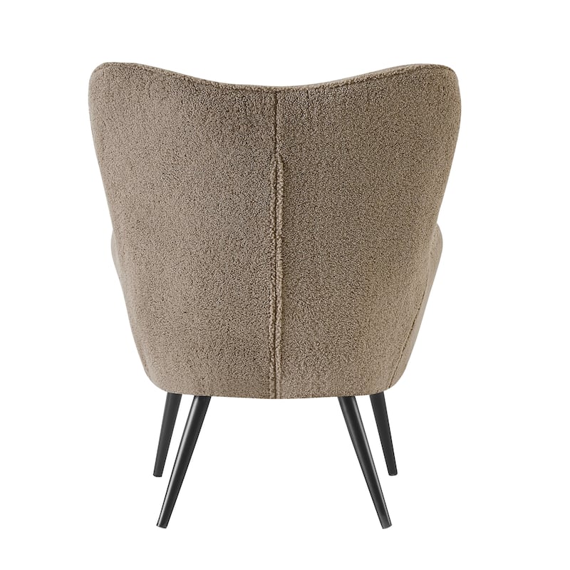 Porthos Home Kindel Fabric Wingback Accent Chair with Powder Coated Steel Legs
