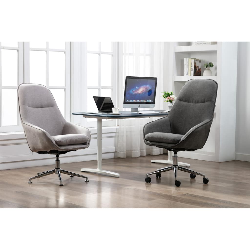 Porthos Home Josie Office Chair, Polyester, Wheels And Floor Footers