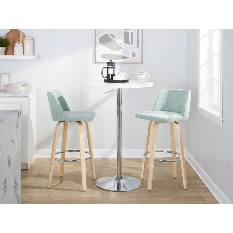 Carson Carrington Vallberga 30" Fixed-Height Bar Stool with Natural Wood Base (Set of 2)