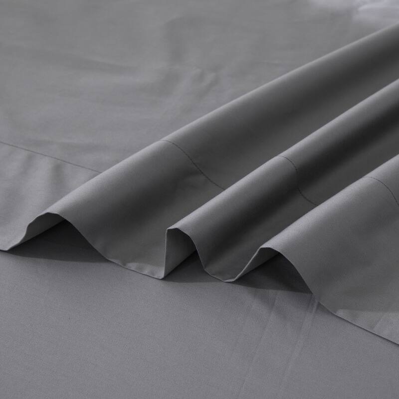 WHOLINENS Cotton Sateen Hotel Collection 400 TC Sheet Set, 17" Pocket