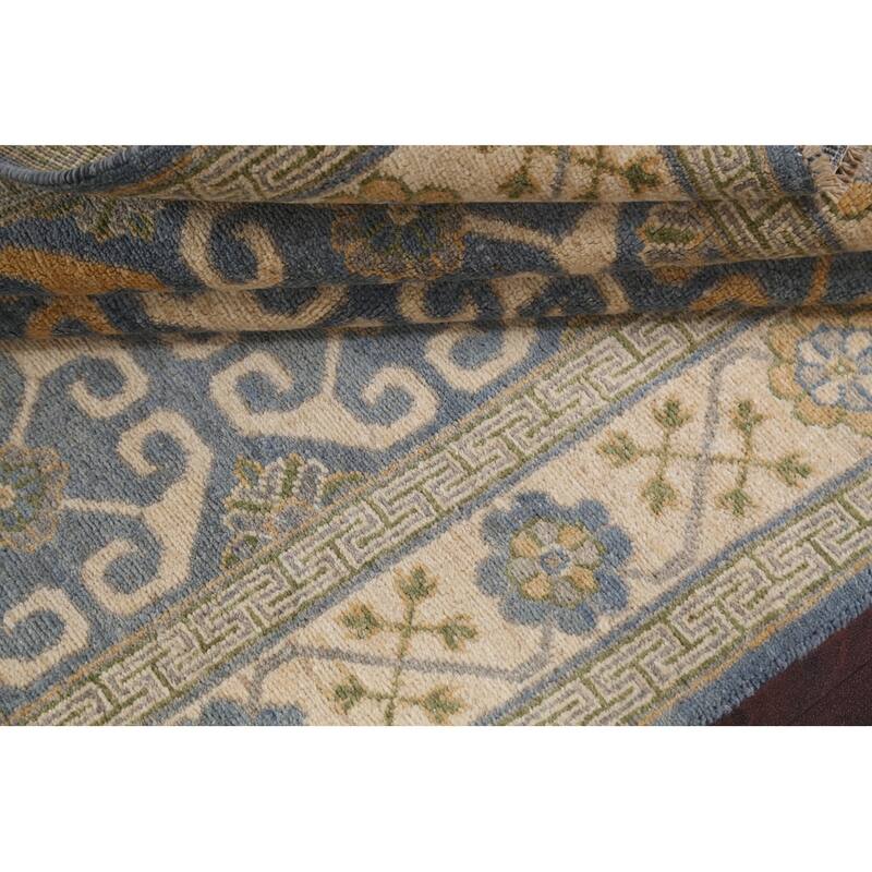 Vegetable Dye Khotan Oriental Wool Area Rug Hand-knotted Foyer Carpet - 4'5" x 6'11"