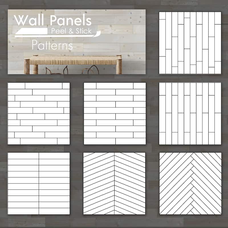 Peel and Stick Solid Wood Wall Paneling, Assorted Length, 5-inch Width, 19 sq ft
