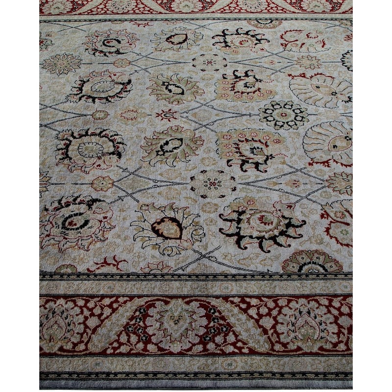 Overton Hand Knotted Wool Vintage Inspired Modern Contemporary Overdyed Gray Square Area Rug - 6' 2" x 6' 5"