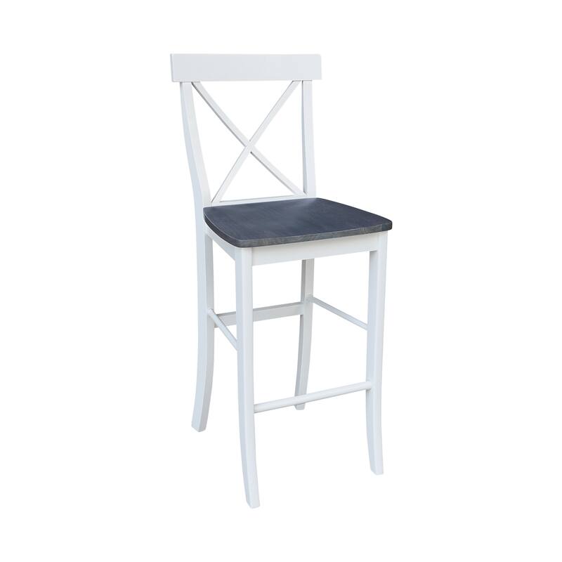 International Concepts Solid Wood X-Back Stool